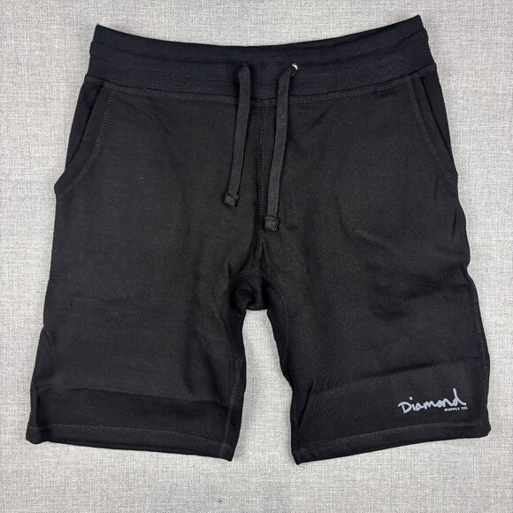 Diamond Supply Co. Mens Black Fleece Drawstring Sweat Short Size L - Picture 1 of 11